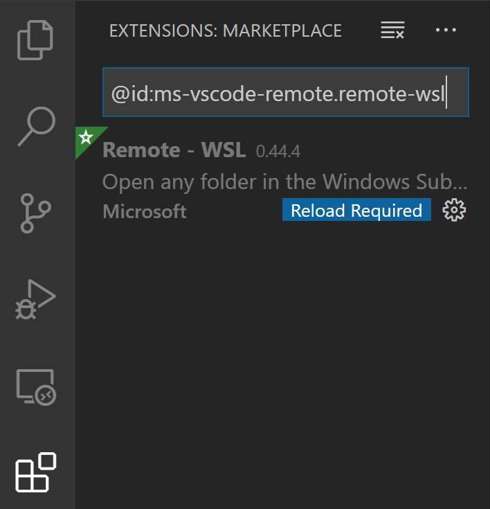 Reload VS Code after installing extension