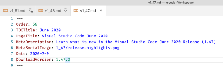 Visual Studio Code October 2020