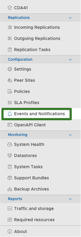 VMware Cloud Director Availability 4.1 – new notification options