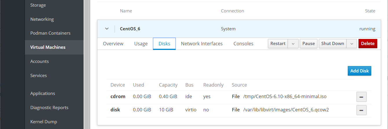 Manage VM Disks With Cockpit