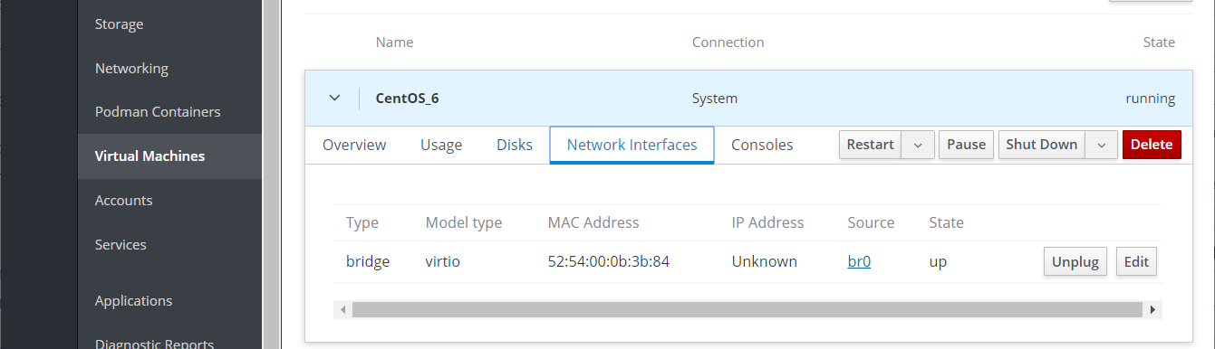 Manage VM Networks With Cockpit
