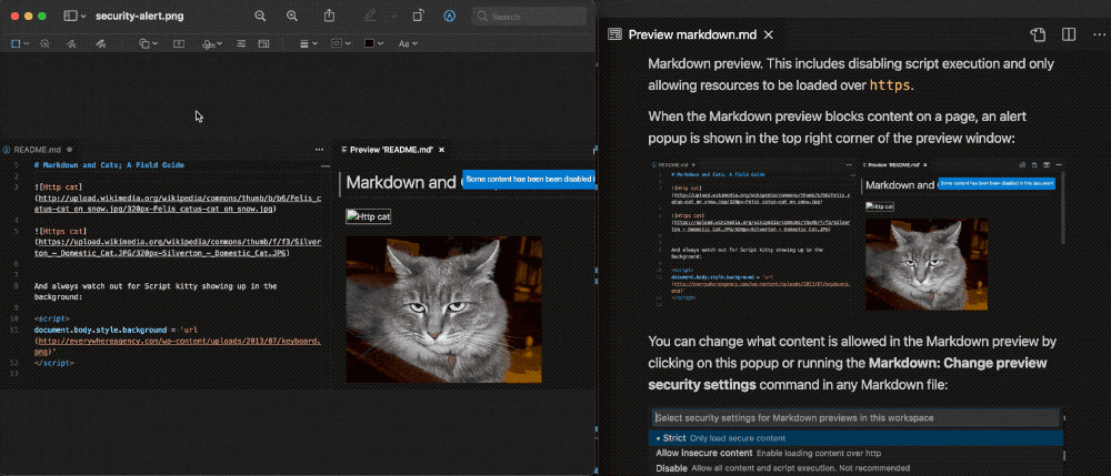 The markdown preview updating after editing an image with an external editor