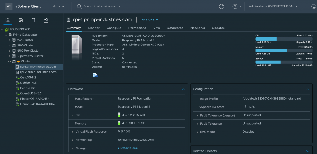 ESXi on Arm Managed by vCenter