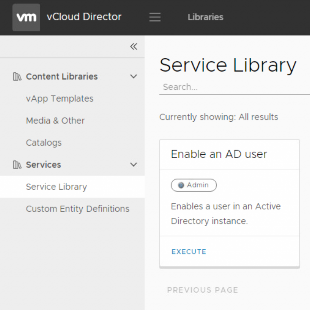 vCD Service Library Extension