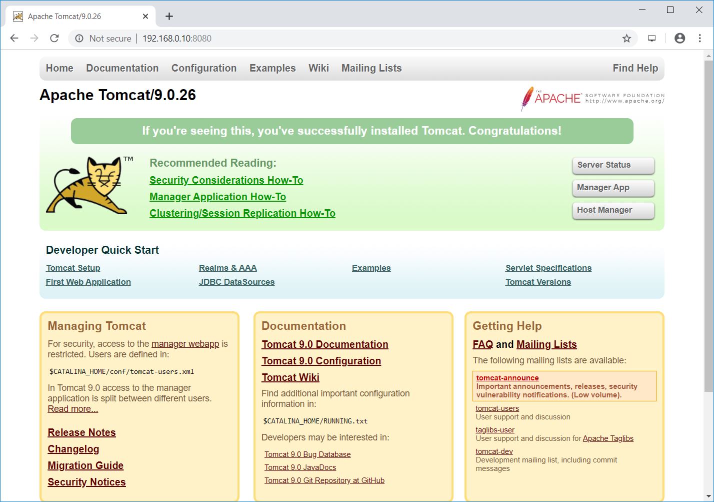 Apache Tomcat Default Page