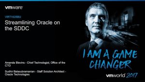 Streamlining Oracle on SDDC – VMworld 2017