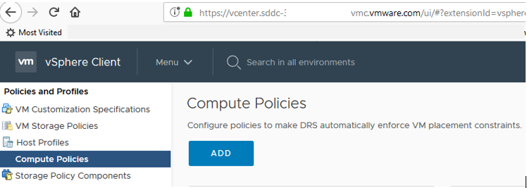 Testing SAP S/4HANA On Stretched Cluster for VMware Cloud on AWS – Part 2 Compute Policies