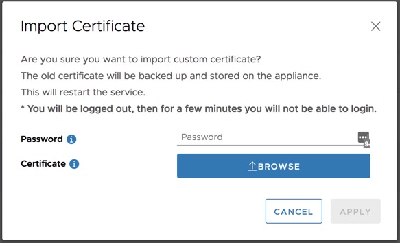 upload vcloud availability certificate