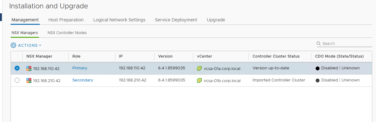 NSX Managers Installation and Upgrade