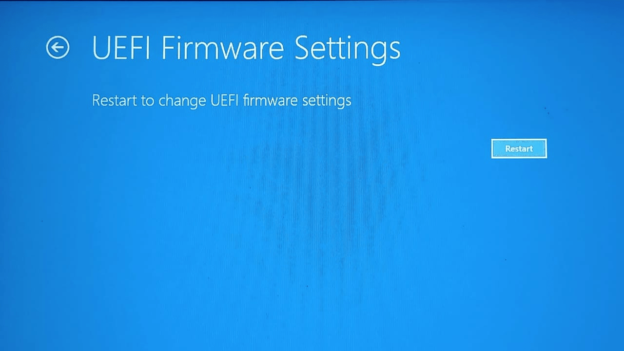 Restart to Change UEFI Firmware Settings