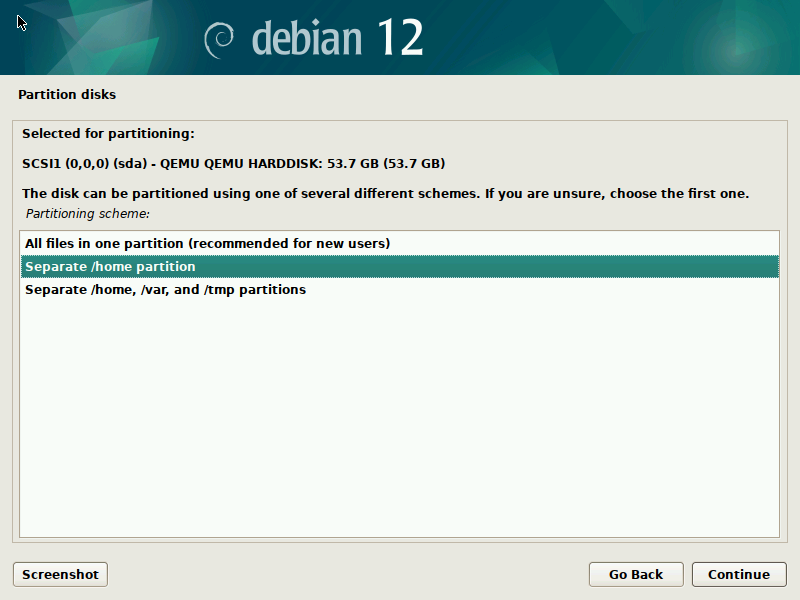 Choose Partitioning Scheme