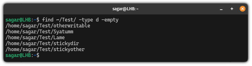 find empty directories in Linux