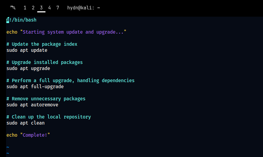 sudo apt update && sudo apt upgrade && sudo apt full-upgrade && sudo apt autoremove && sudo apt clean all