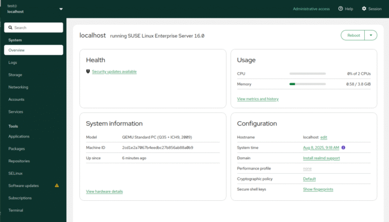 Cockpit: The New Web-Based Management Interface for SLES 16