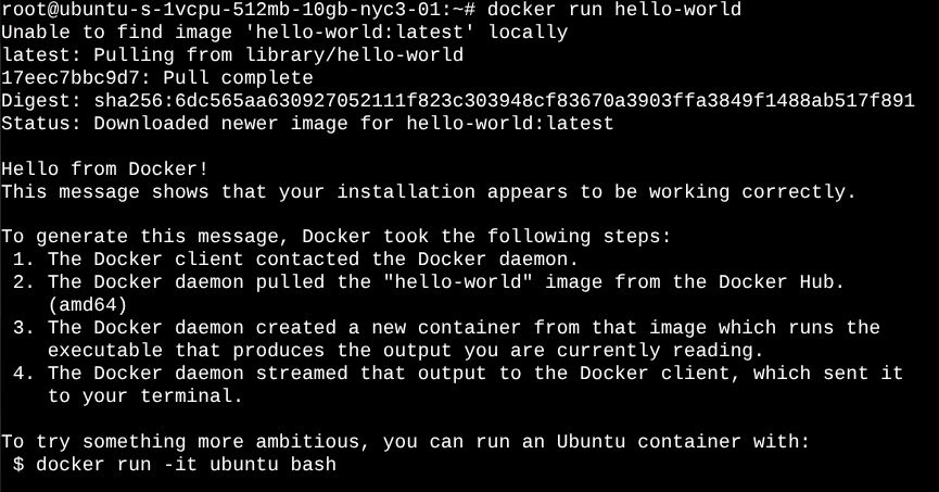 Run Your First Docker Container - hello world Run Your First Docker Container - hello world