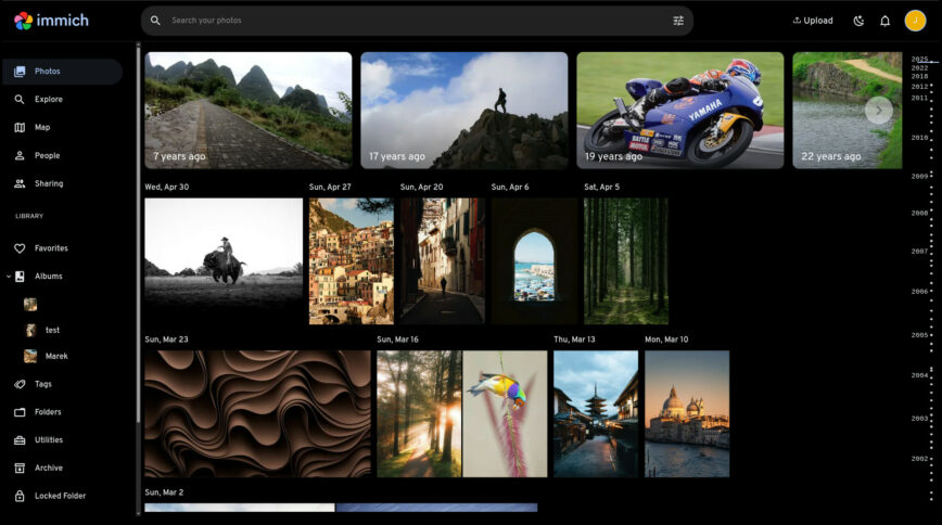 Immich screenshot.