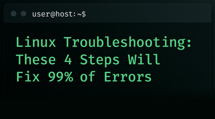 Linux Troubleshooting: These 4 Steps Will Fix 99% of Errors - Title image.