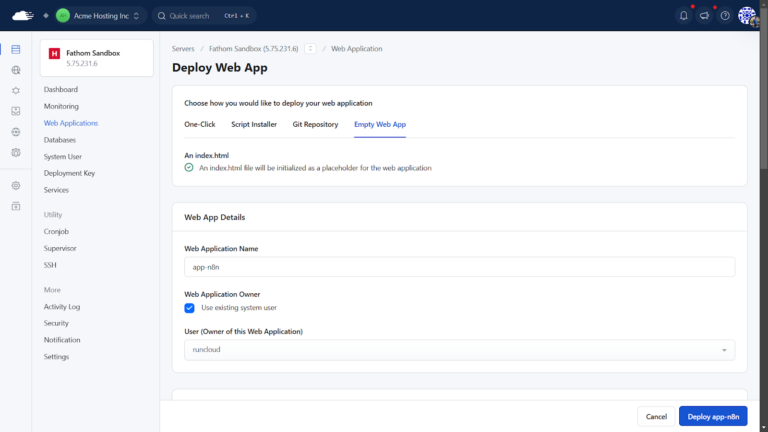 Effortless n8n Hosting with RunCloud, Docker, and NGINX