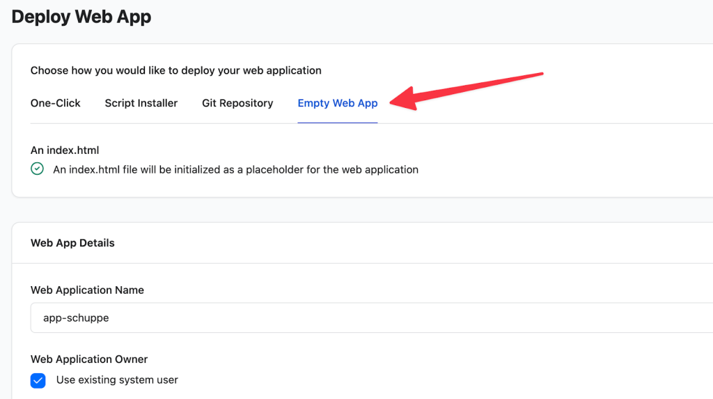 create a site on runcloud