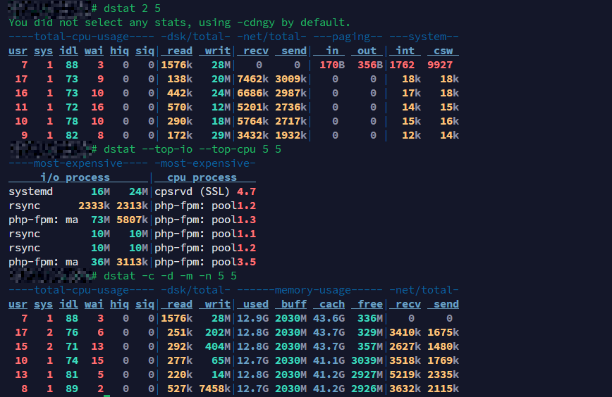 Using dstat for Combined Statistics - example