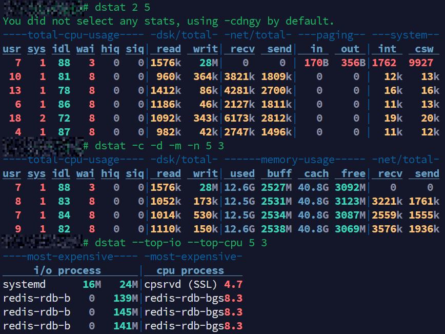 dstat example - server looks idle but feels slow.
