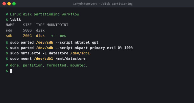Linux Disk Partitioning with fdisk, parted, and lsblk: A Practical Guide