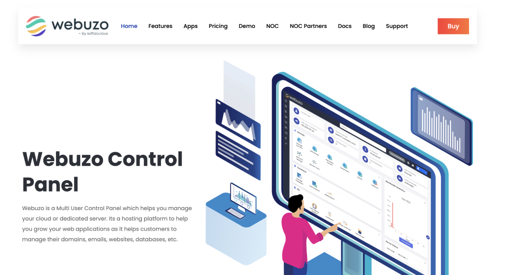 Webuzo website homepage