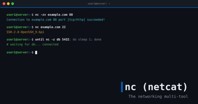 netcat (nc) Command in Linux, with Examples