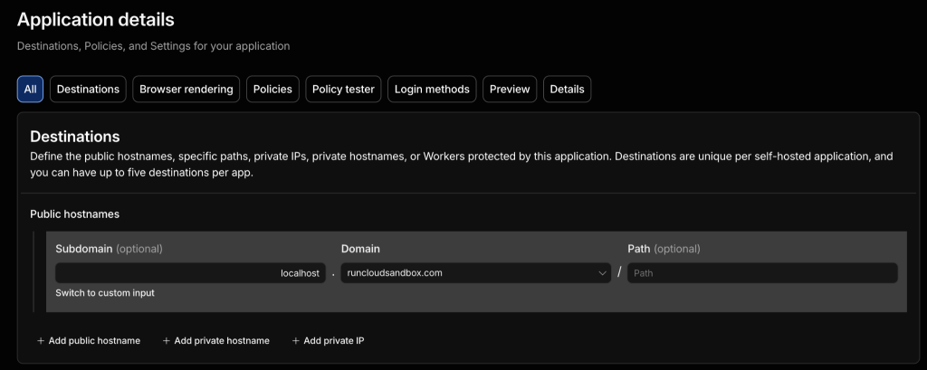 domain setup in cloudflare zero trust